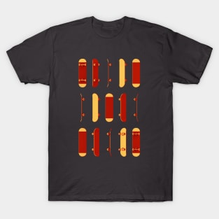 Skateboard Rows of Rotating Boards T-Shirt